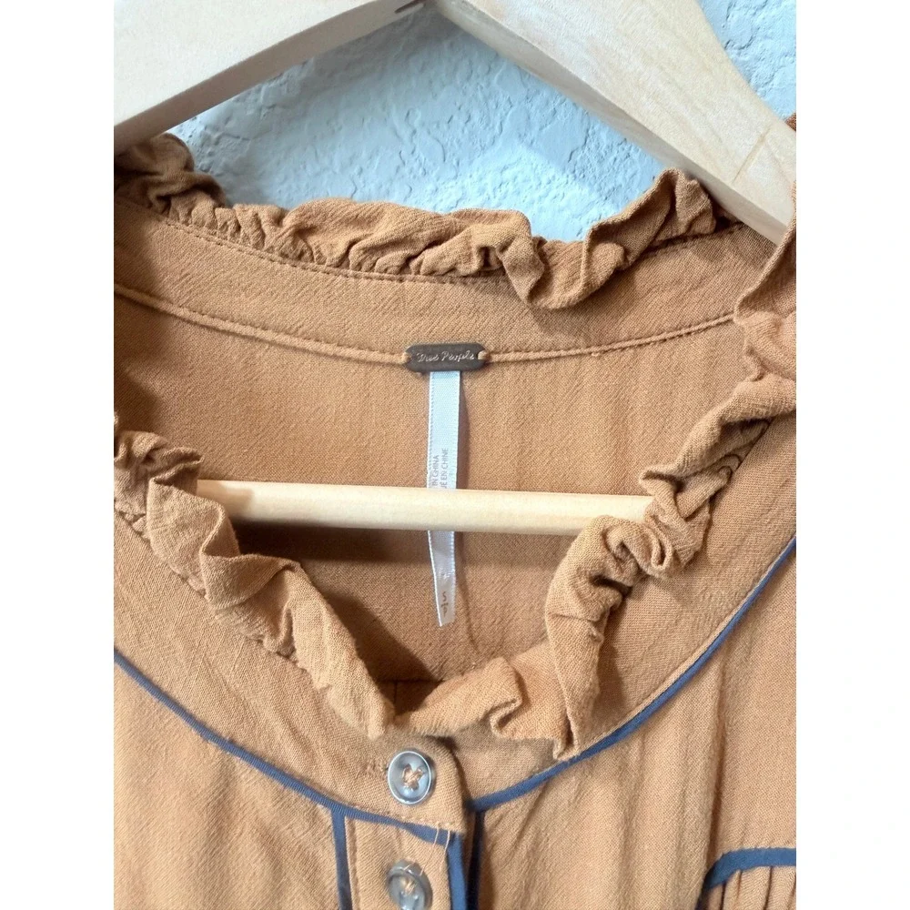 Free People Luck Of The Draw Western Mini Dress Womens S Boho Button No Belt